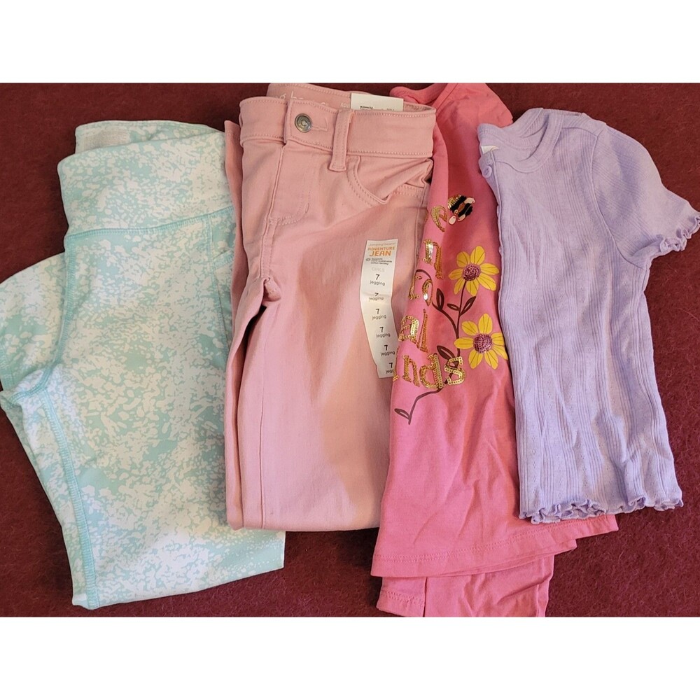 Youth Girls Kids Cute Spring Summer Outfits Lot Bundle Size 7 (Some Flaws)